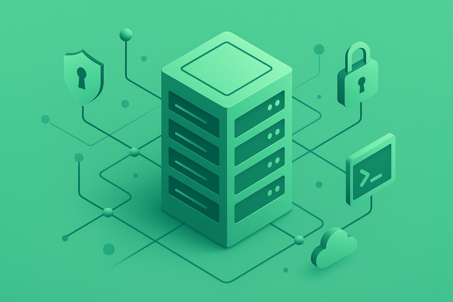 Illustratie bij blog over Linux VPS basisbeveiliging en server hardening