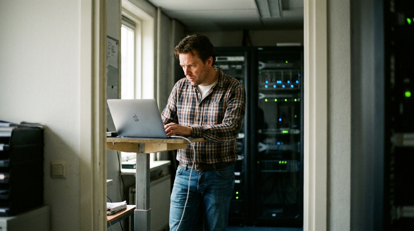 Restoretest: technicus controleert bij de servers of een back-up daadwerkelijk terug te zetten is
